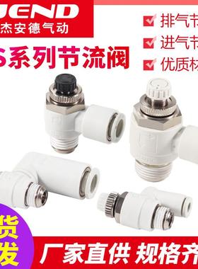 气缸限流调速阀AS2F-01-08SA可调气动万向节流阀AS1F/2301F
