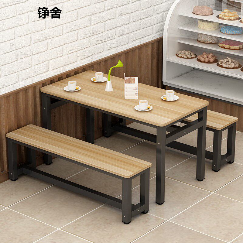 饭店餐桌组合家用餐桌食堂面馆餐桌商用便宜快餐桌椅长条凳子