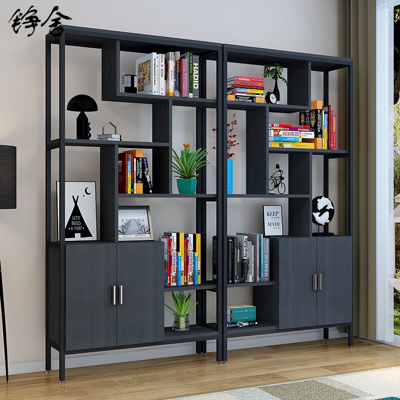 书架新款铮舍古董置物架客厅铁艺隔断博古架双面创意多层书柜组合