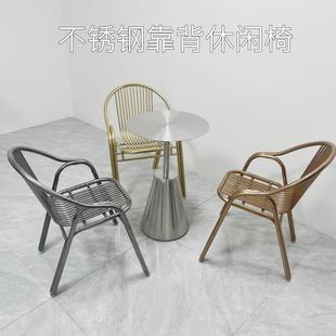 不锈钢椅子便携休闲户外座椅家用餐椅靠背椅电脑椅成人单人折叠椅