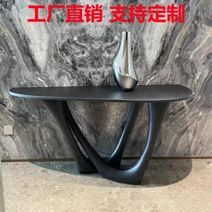 新中式 条案靠墙玄关桌入户正对门过道长条桌走廊景台几极窄半圆柜