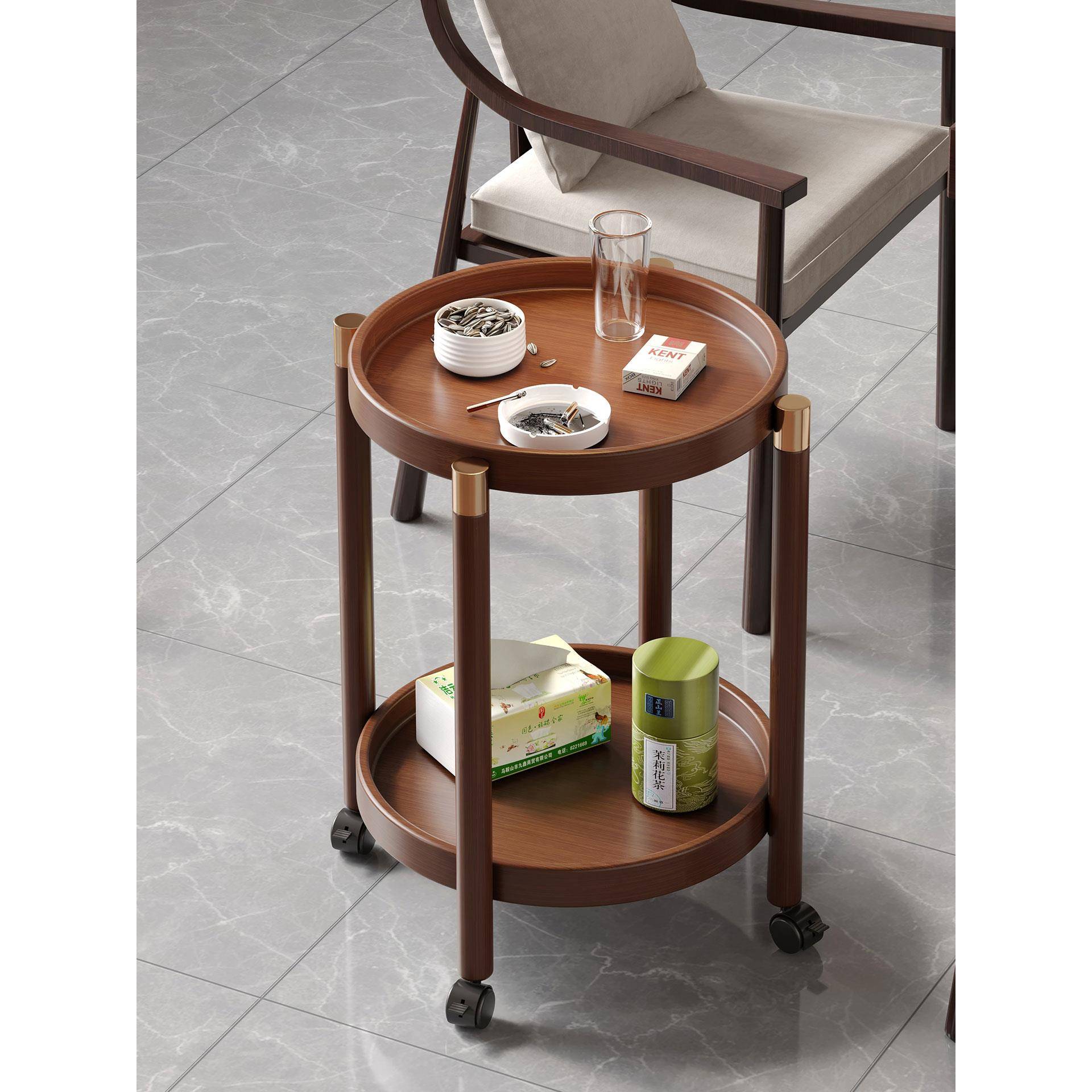 麻将桌可移动茶几茶水柜带轮子小推车小型打牌边几茶桌棋牌室专用