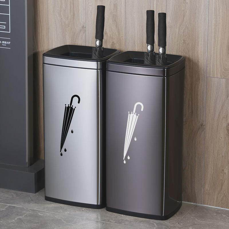 酒店大堂不锈钢雨伞桶商用立式方形门口轻奢置伞收纳架放雨伞筒