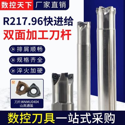 R217.96快进给立铣刀杆刀盘锁牙头装WNMU0404双面六角数控刀片