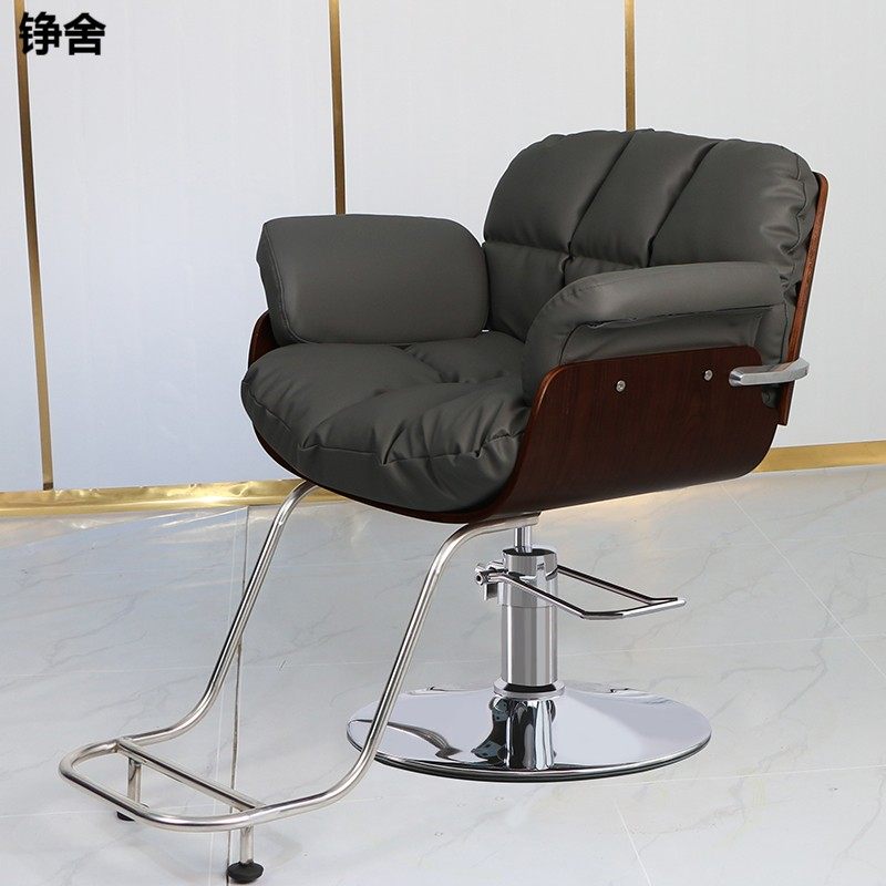 美发椅潮款网红发廊专用理发椅简约镀金可升降面包椅不锈钢烫染椅