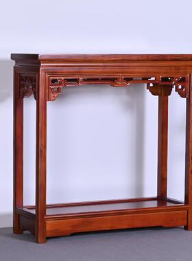 全实木中式条案玄关桌长方对门家具缝隙长条仿古条几仿红木