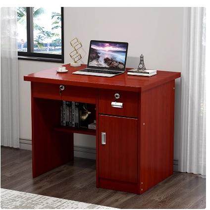 办公桌单人80cm 小户型1米书桌学生写字台带抽屉锁台式电脑桌