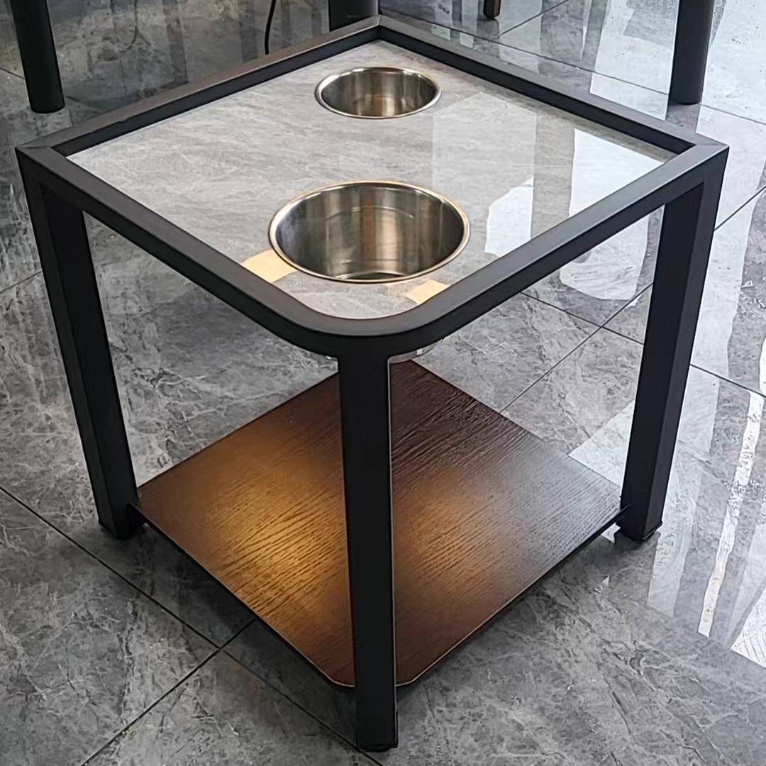 麻将桌扇形茶几茶水架家居小边几高档岩板茶馆茶台棋牌室专用茶几