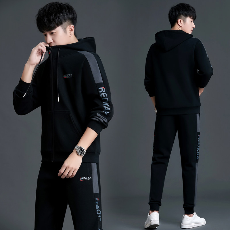 春秋连帽卫衣青少年初中生高中卫衣大学生运动服时尚休闲跑步套装