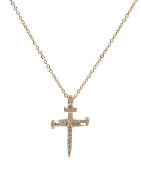 Cash Cows MINI款镶钻钉子小众极简十字架吊坠轻奢男女同款锁骨链