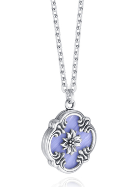 鹭卓同款 CASH COWS原创时尚配饰做旧紫玛瑙哑银吊坠男女锁骨项链