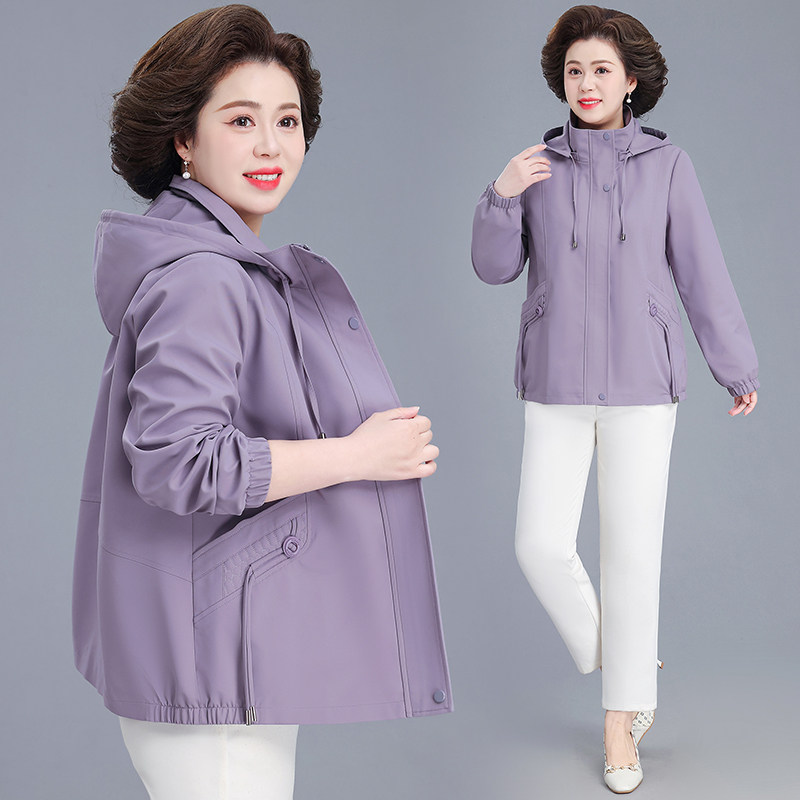 小个子妈妈春装外套洋气风衣2026新款中老年女装大码时尚春秋衣服