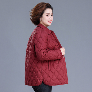 轻薄羽绒棉服妈妈品牌冬装洋气中老年女贵夫人中年外套夹棉小棉袄