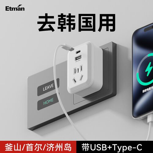 英特曼欧标德标转换插头带USB