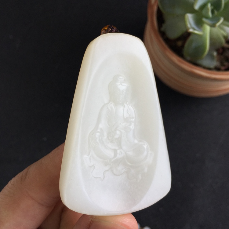 观音俄料保真天然正品项链牌玉石