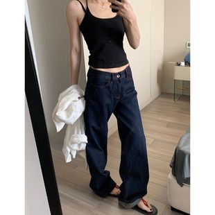 1992 休闲直筒裤 春季 型低腰显瘦中低腰撞色原牛牛仔裤 女 好版 留下