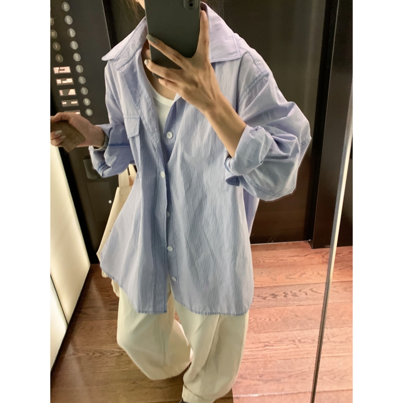 宽松休闲日系百搭长袖衬衫