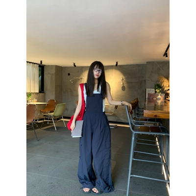 宽松百搭慵懒长裤两穿休闲裤