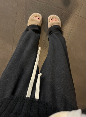 神仙面料！舒适软糯懒人拖地裤显瘦百搭阔腿裤女休闲直筒裤女春秋