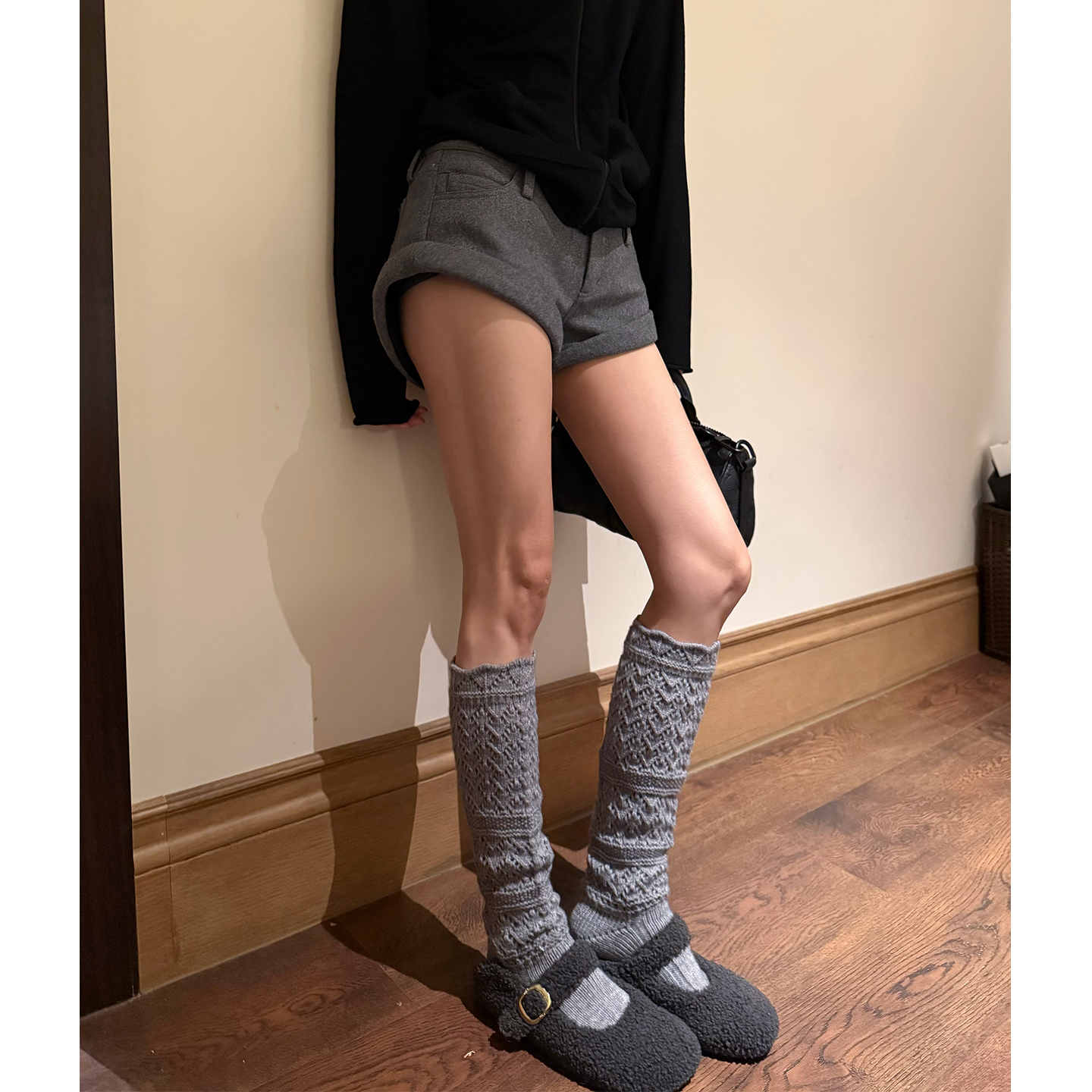 秋冬加厚针织长筒堆堆袜