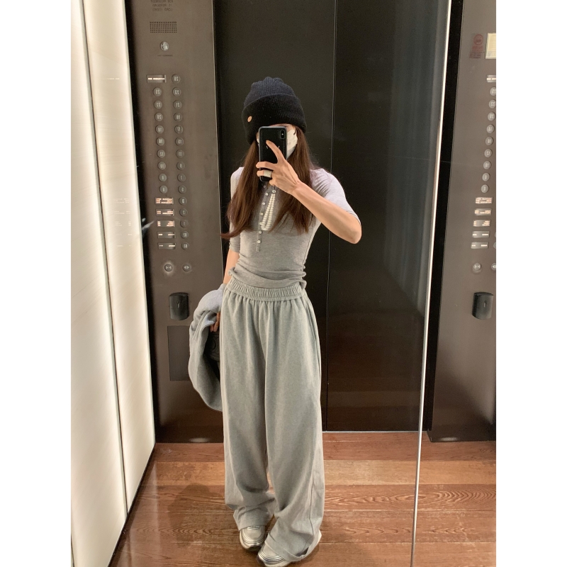 直筒裤常规百搭自然腰长裤休闲