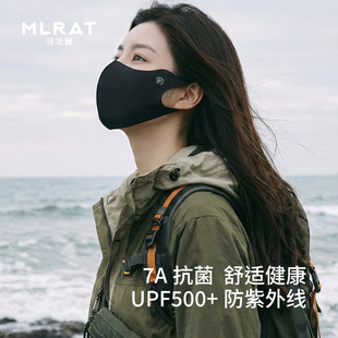 马龙鼠7A抗菌玻尿酸防晒口罩女护眼角透气防紫外线夏季冰丝口罩