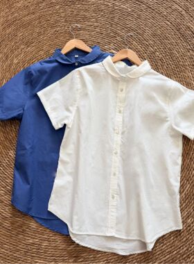 【元宝领短袖衬衣】夏季薄款全棉女士纯棉府绸短衬衫简约1001