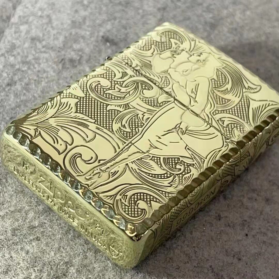 zippo美国正品纯铜盔甲风中女郎限量版男士送礼收藏级zippo
