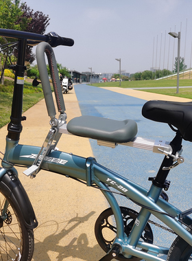 折叠车前置儿童座椅快拆便携弯梁自行车前置宝宝安全折叠座椅