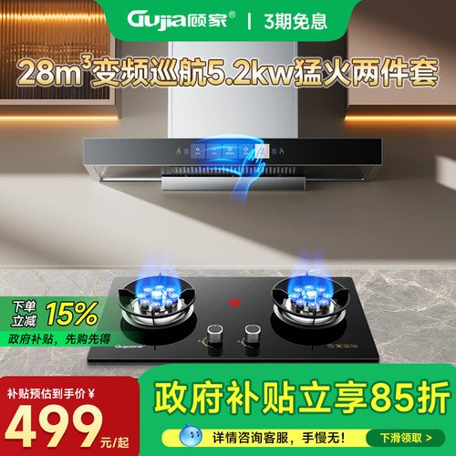 顾家欧式自清洗猛火烟灶套装