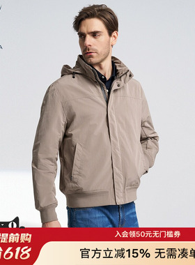 NAUTICA/诺帝卡男装防轻泼水隐藏帽柔软夹克春季外套JO4101