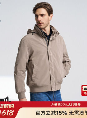 NAUTICA/诺帝卡男装防轻泼水隐藏帽柔软夹克春季外套JO4101