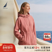 NAUTICA 诺帝卡女装 秋冬保暖收腰连帽针织夹克54KC07