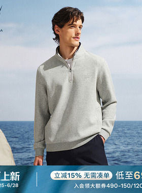 NAUTICA/诺帝卡男装春季柔软带弹休闲舒适半开襟卫衣KC5310