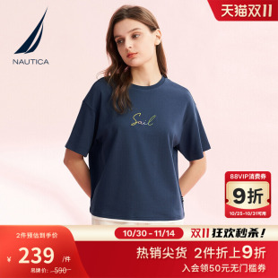 抗菌亲肤宽松休闲短袖 夏季 T恤41TO03 诺帝卡女装 NAUTICA