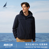 防泼水尼龙带弹立领舒适棉服 春季 NAUTICA 诺帝卡男装