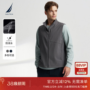 NAUTICA/诺帝卡男装秋冬防泼水软壳舒适保暖加绒背心马甲JO4315