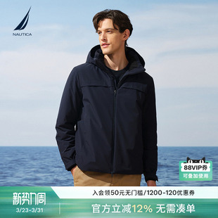 防泼水尼龙带弹立领舒适棉服 春季 NAUTICA 诺帝卡男装