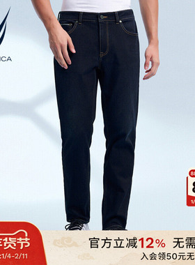NAUTICA/诺帝卡男装秋冬吸湿发热舒适柔软直筒牛仔裤PC4301