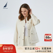 诺帝卡女装 26春季 新品 NAUTICA 巴恩风撞色大口袋休闲长袖 薄外套