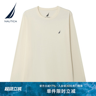 全棉汗布透气 诺帝卡男装 NAUTICA T恤TO5301 25秋季 亲肤简约款
