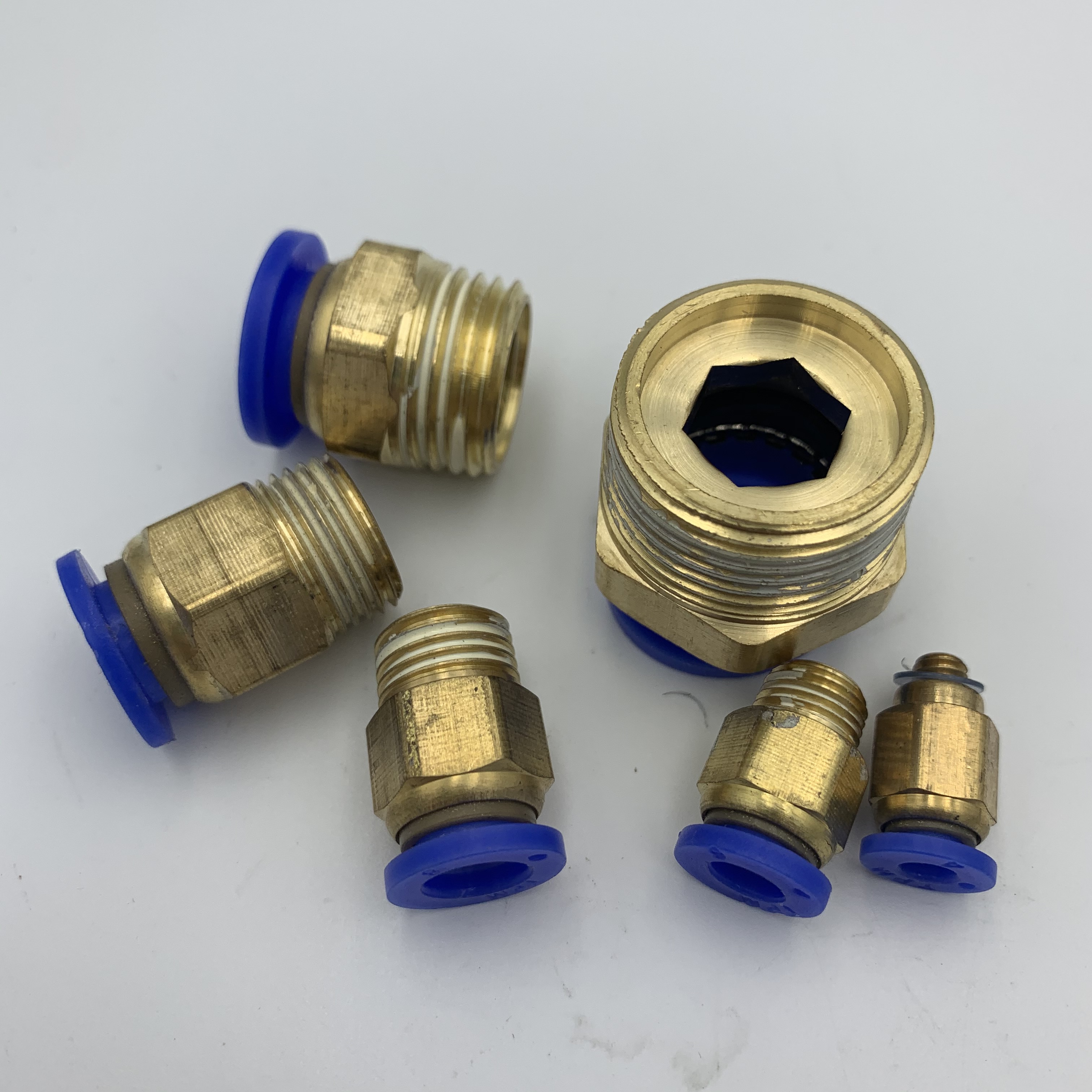 气管接头PC6-01全铜PC12-04螺纹直通1分2分转接头10PC8-02030406