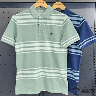 T恤A6B3V 25春夏新款 Timberland添柏岚男士 POLO衫 休闲透气条纹短袖