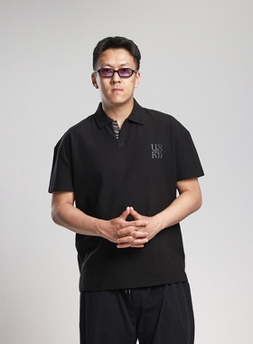 【马年POLO衫】UNSHACKLED斑马领短袖提花修身休闲翻领T恤杨政