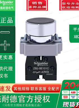 施耐德 XB2BA21C=ZB2BZ101C+ZB2BA2C 22MM孔黑色平头按钮复位原装