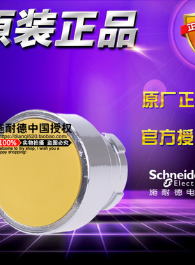 原装施耐德黄色平头按钮头ZB2BA5C 非发光式平钮开关头部直径22mm