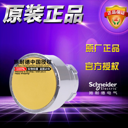 原装施耐德黄色平头按钮头ZB2BA5C 非发光式平钮开关头部直径22mm