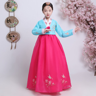 韩服女童朝鲜服装 儿童少数民族服饰幼儿园演出传统延吉舞蹈鲜族服