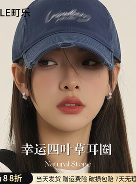 新款S925纯银针幸运四叶草耳圈轻奢小众精致高级感耳环简约耳饰女