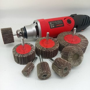 带柄磨头砂布磨头抛光砂布带柄叶轮百叶千叶片手枪钻打磨金属抛光